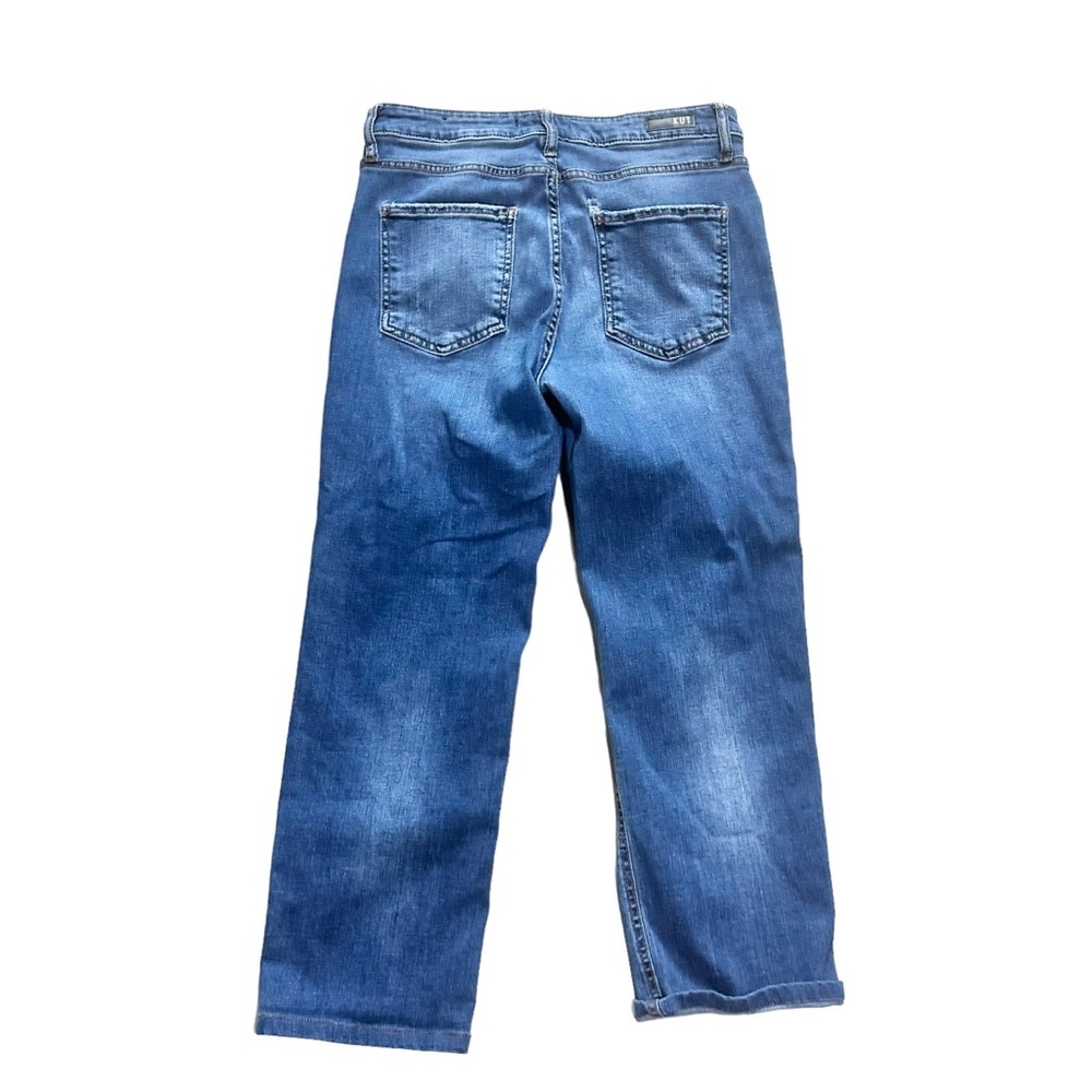 Kut From The Kloth Elizabeth Fab Ankle Straight Leg High Rise Denim Blue Jeans 8 - Picture 4 of 9